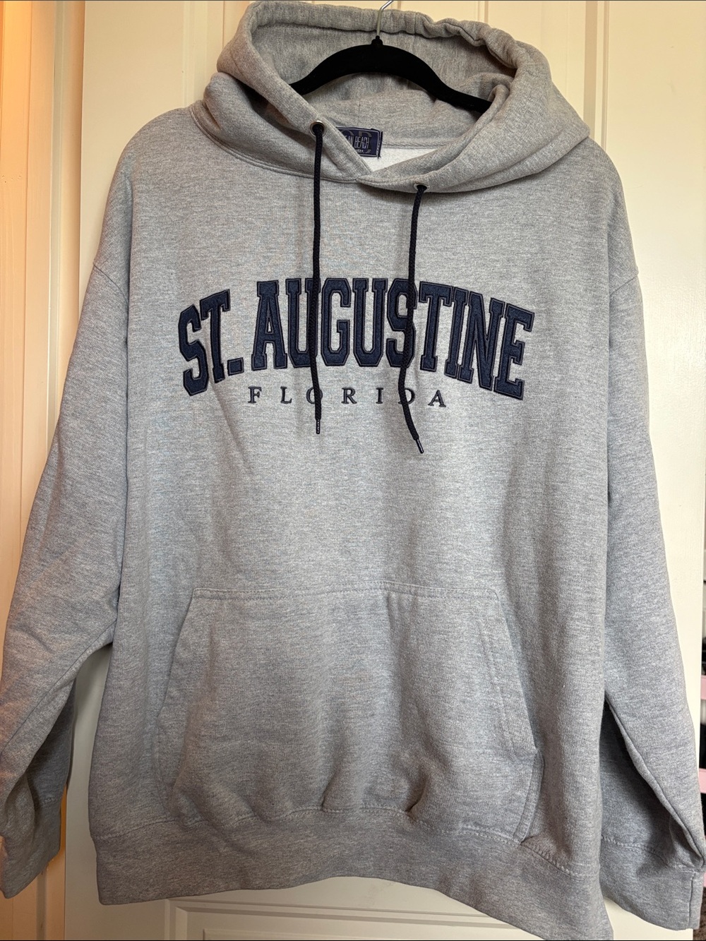 Gray Crewneck Pullover Sweatshirt with 'St. Augustine Florida' Embroidery